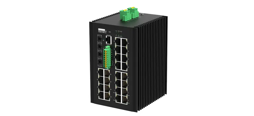 24xGE RJ45, 4x10G SFP Support DI/DO et RS485, Port 1-4 Support BT 90w