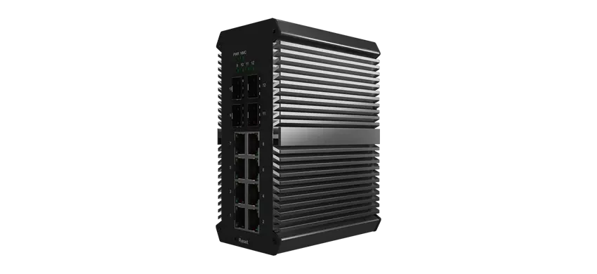 Commutateur géré L2 industriel 4x1000M SFP, 8x1/100/1000M RJ45