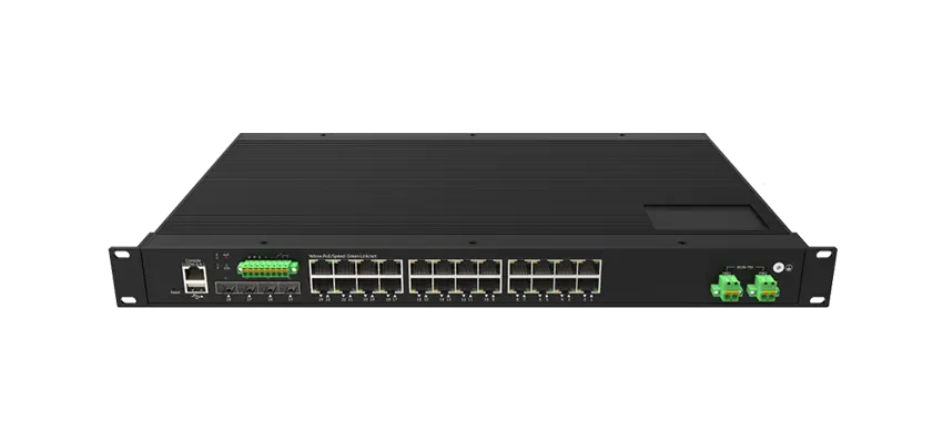 24xGE RJ45, 4x10G SFP Support DI/DO et RS485, Port 1-4 Support BT 90w