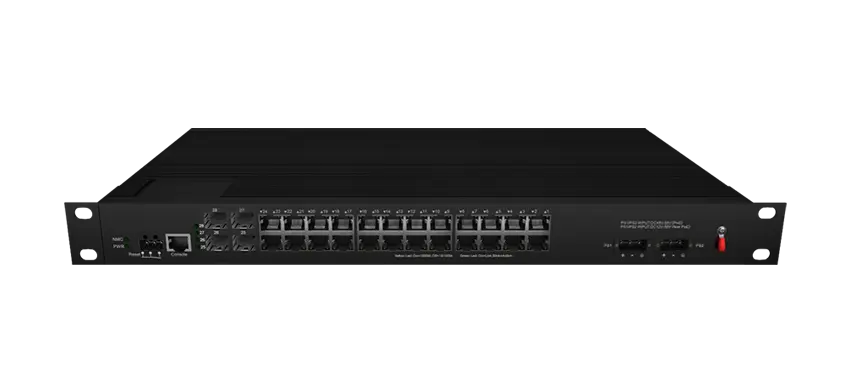 Rackmount industriel L2 commutateur PoE géré 24x1/100/1000M RJ45, liaison montante 4x1G SFP