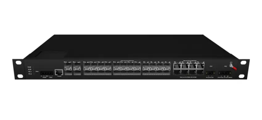 Commutateur géré Rackmount L3 industriel 8x1G Combo, 16x1G SFP, 4x10G SFP