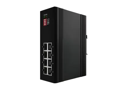 Commutateur PoE à rail DIN non mamé industriel 8x1/100 Base-T