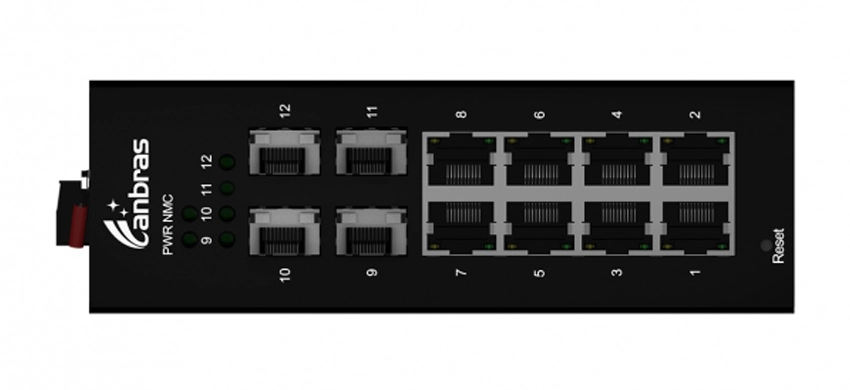 Commutateur Ethernet industriel 4x1000 Base-X, 8x1/100/1000 Base-T (PoE facultatif)