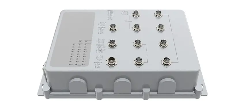 Commutateur Ethernet industriel 8 ports 10/100/1000Base-T, étanche IP67