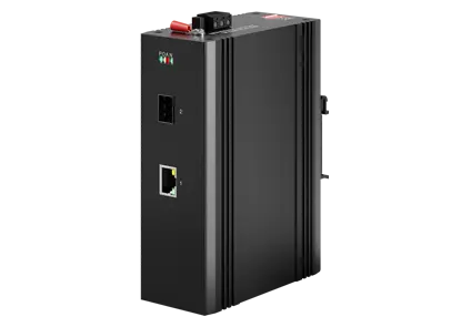 Convertisseur de médias PoE à rail Din industriel 1x1000 Base-X, 1x1/100/1000 Base-T