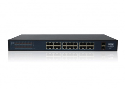 Commutateur PoE Gigabit à 26 ports avec ports 24PoE et ports optiques de liaison montante en gigabit 2SFP