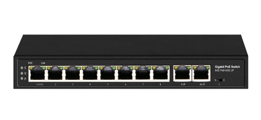 Commutateur PoE plein gigabit 10 ports non géré