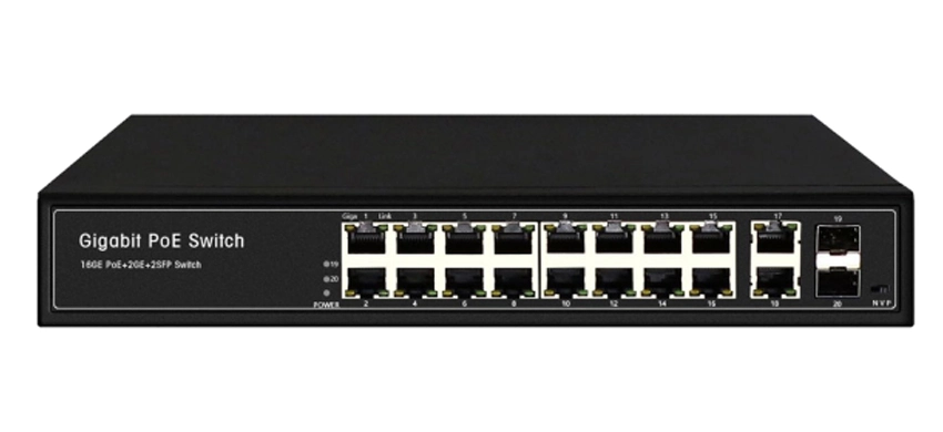Commutateur SFP 16GE PoE 2GE RJ45 2GE non géré