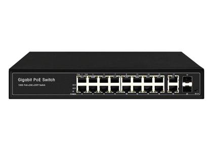 Commutateur SFP 16GE PoE 2GE RJ45 2GE non géré
