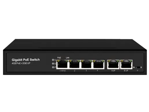 Unmanaged 6 Ports Full Gigabit PoE Switch