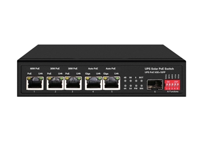 Commutateur Ethernet PoE solaire UPS 1GE 60W PoE 2GE 30W PoE 2GE Auto PoE 1GE SFP