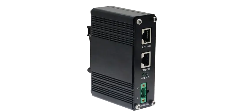 Injecteur monoport industriel 10/100/1000Mbps/2.5G/5G/10G PoE 60w