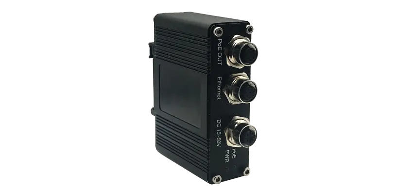 Connecteur industriel M12 d'injecteur de port unique 10/100/1000 PoE 30w