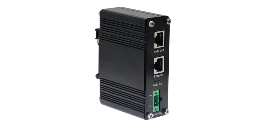 Injecteur monoport industriel 10/100/1000Mbps/2.5/5G PoE 60w