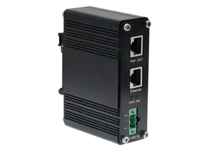 Injecteur monoport industriel 10/100/1000Mbps/2.5/5G PoE 60w