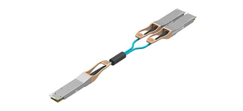 Câble optique actif 200G QSFP-DD SR8 à 2x100GBASE QSFP28 SR4