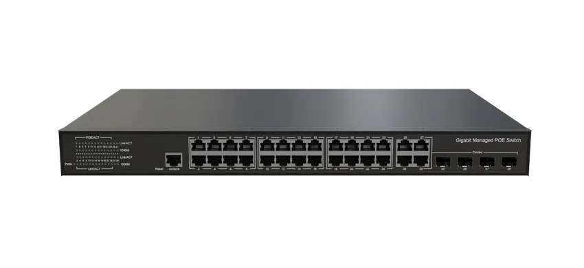 Commutateur Ethernet géré L3 Lite 24x1/100/1000Base-T, 4xGigabit Combo (RJ45/SFP)