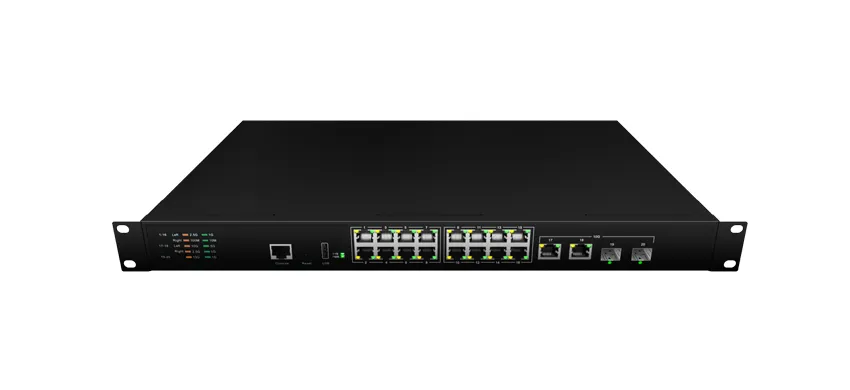 Commutateur Ethernet géré de couche 3 16*10/100/1000/2500M RJ45, 2*1G/2.5G/5G/10G RJ45, 2*1G/10G SFP