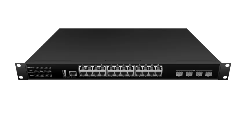 Commutateur géré Layer3 4x10G SFP 24x1/100/1000 Base-T, PoE 400w