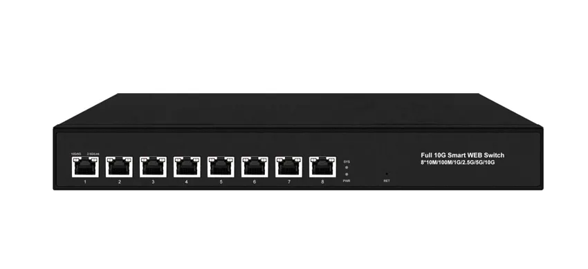 Commutateur géré par le Web 8x1/100/1000M/2.5G/5G/10G RJ45