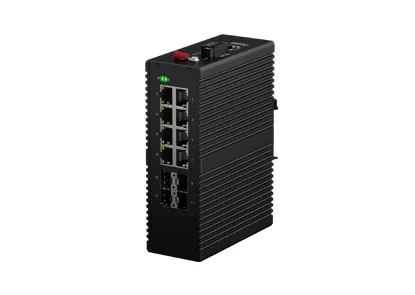 Commutateur géré Din-Rail industriel L3 8x1/100/1000M RJ45, 4x10G SFP