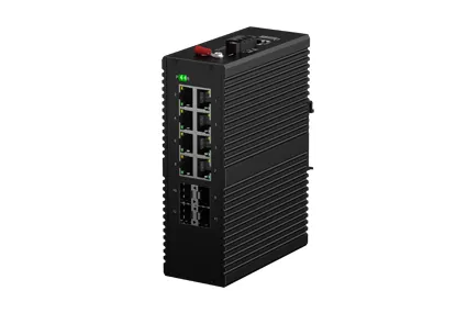 Commutateur géré Din-Rail industriel L3 8x1/100/1000M RJ45, 4x1G SFP