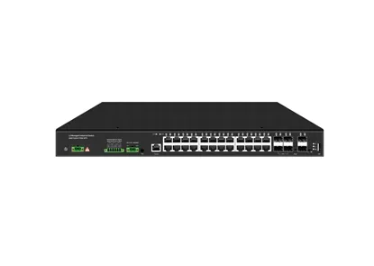 Rackmount industriel, interrupteur géré 24 ports 10/100/1000M RJ45, liaison montante 6 ports 10G SFP double puissance redondante AC100-240V et DC12-57V